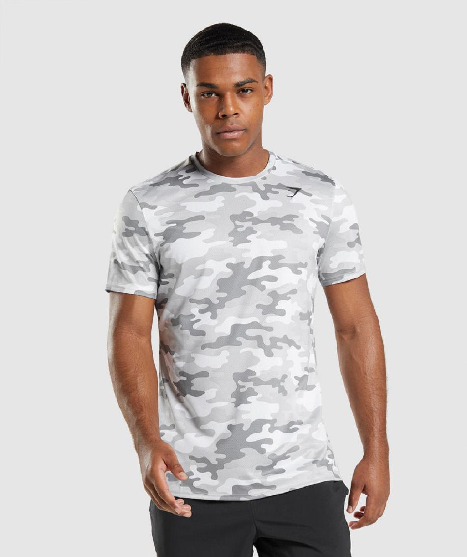 T Shirts Męskie Gymshark Arrival Camo | PL 3921OKI